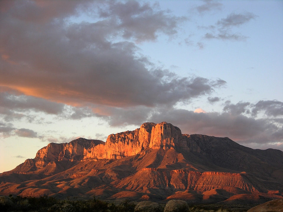 El Captain at sunset with sky and clouds