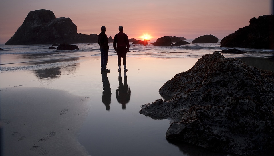 Landscape and sunset on the California Coast photo