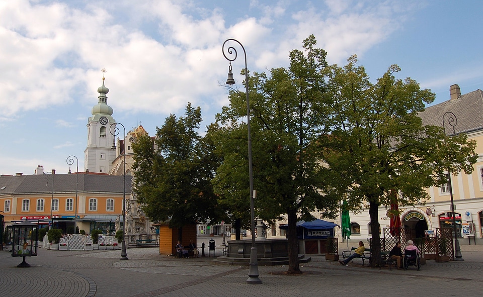 Main square of Neunkirchen, Austria