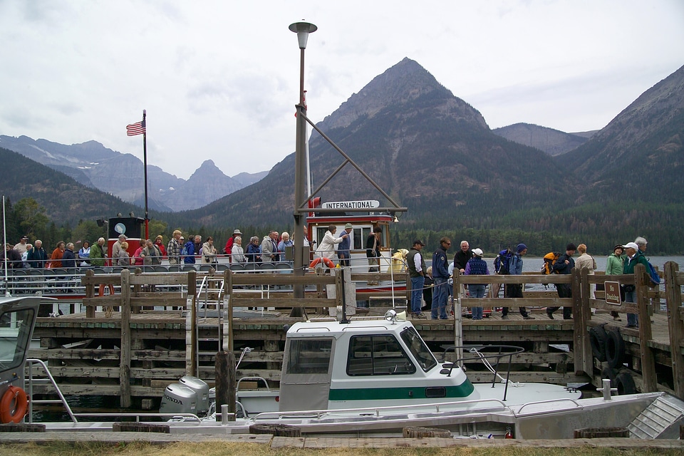 Coming off the boats in Waterton Lake National Park