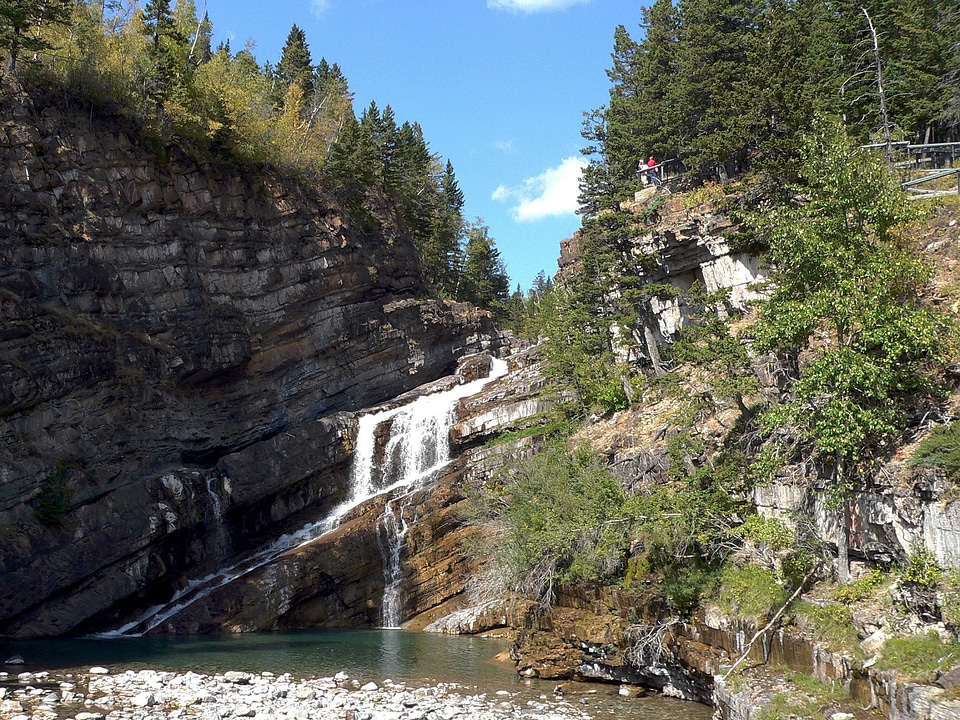 Cameron Falls scenic landscape in Waterton Lakes National Park