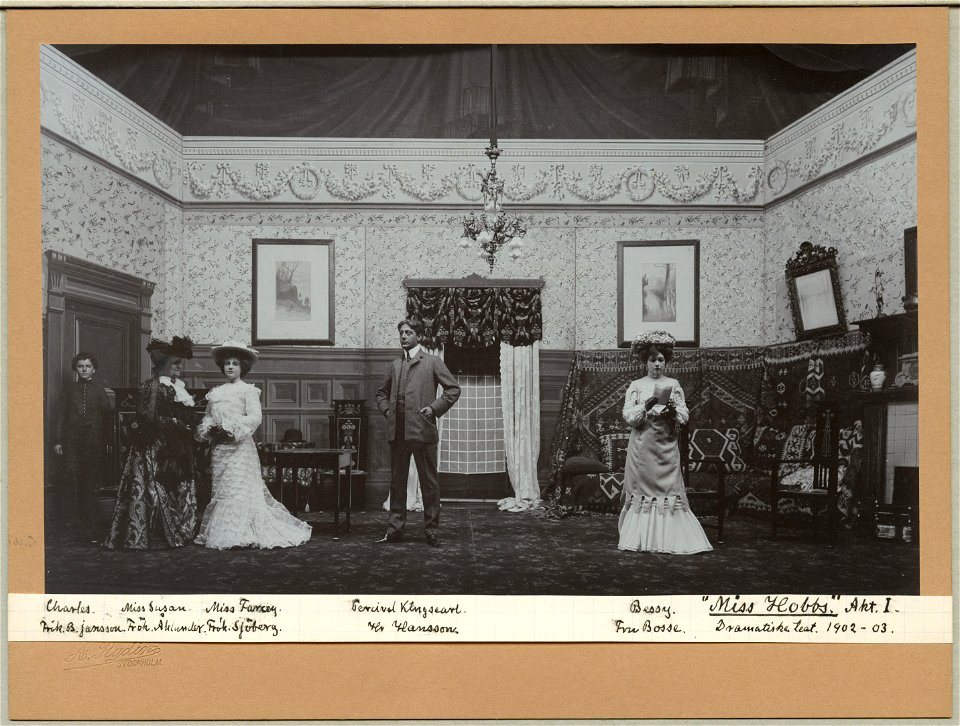 Miss Hobbs, Dramatiska teatern 1902. Föreställningsbild - SMV - H14 038