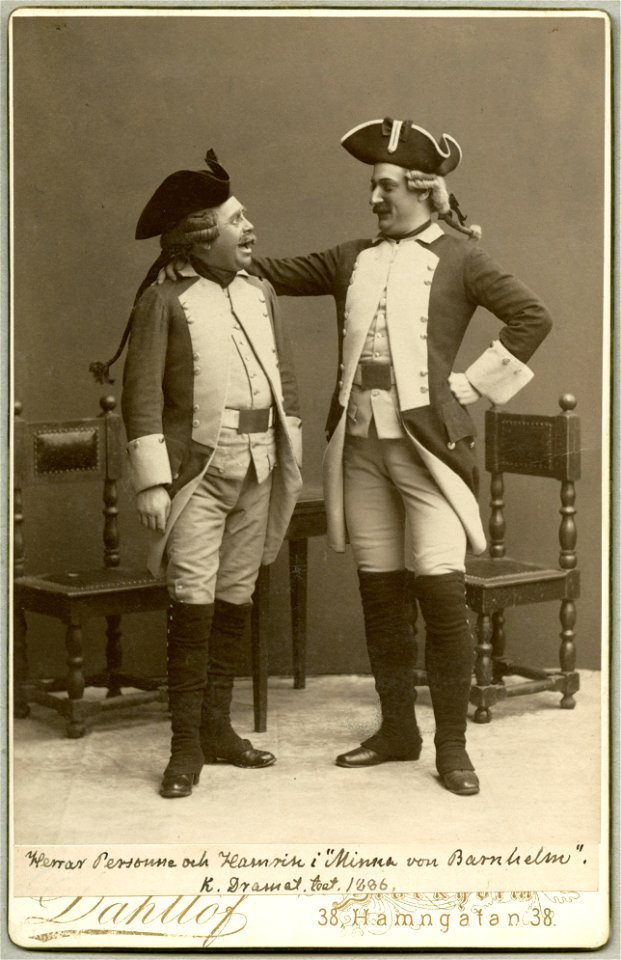 Minna von Barnhelm, Kungliga Dramatiska teatern 1886. Rollporträtt - SMV - H6 201