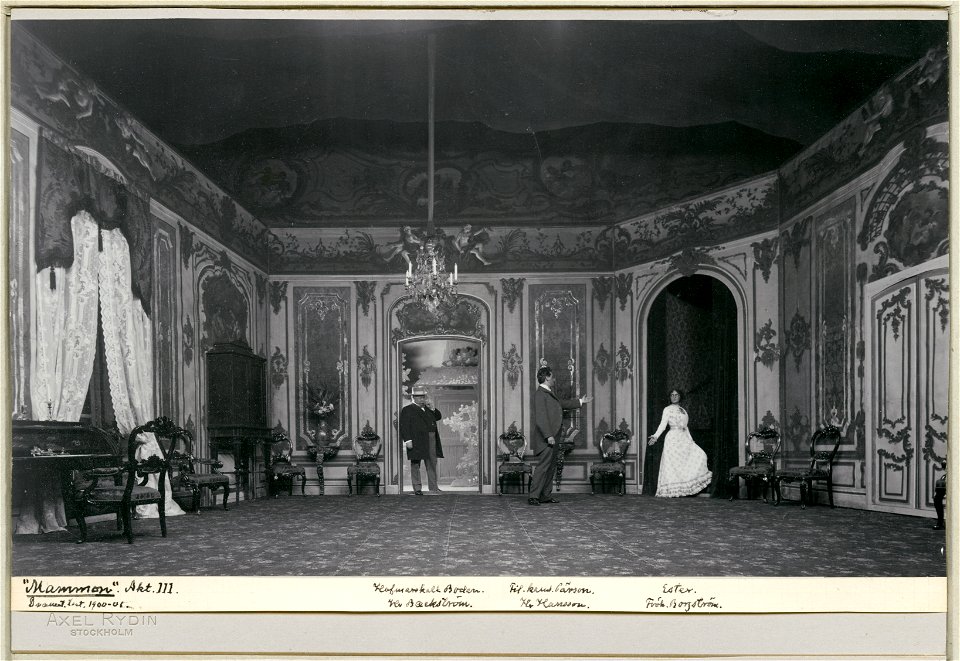 Mammon, Dramatiska teatern 1901. Föreställningsbild - SMV - H12 013