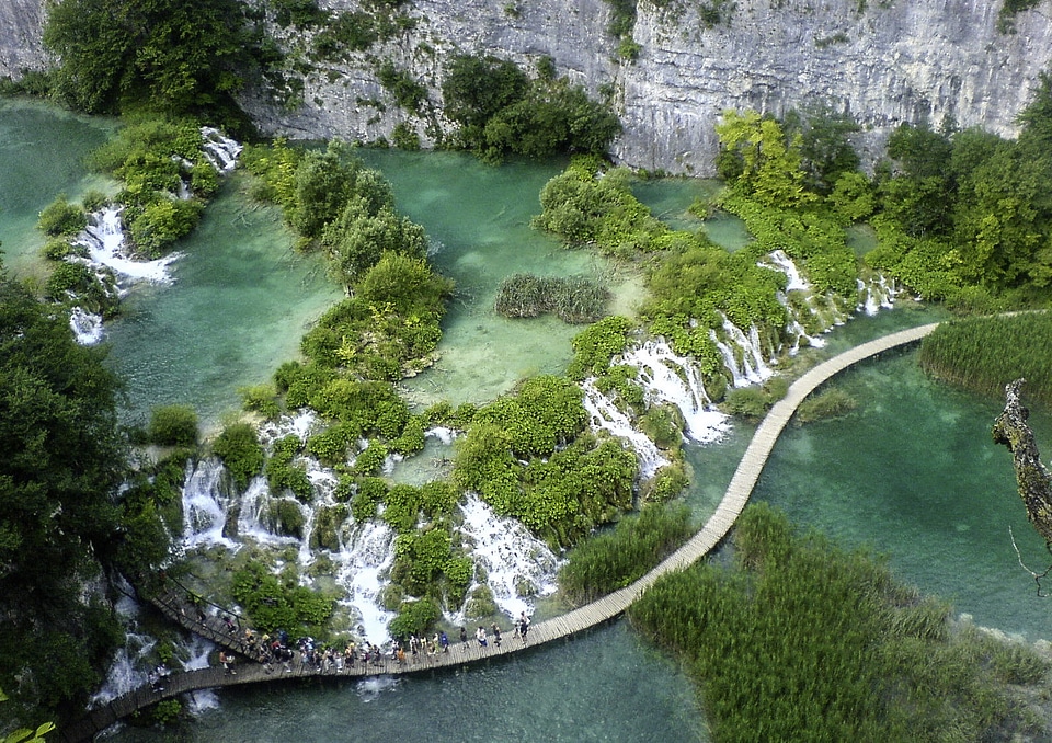 Walkway Between the Lakes at Plitvice Lakes National Park, Croatia