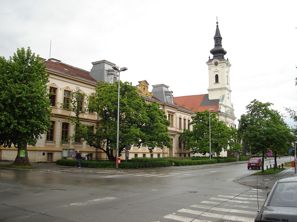 Nova Gradiška town center in Croatia