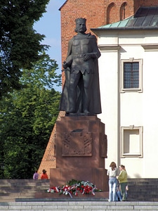 Statue of Bolesław I the Brave in Gniezno, Poland photo