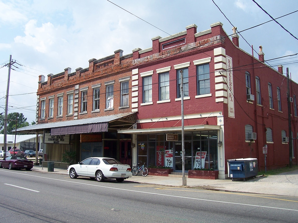 Old Square building in Plaquemine, Louisiana