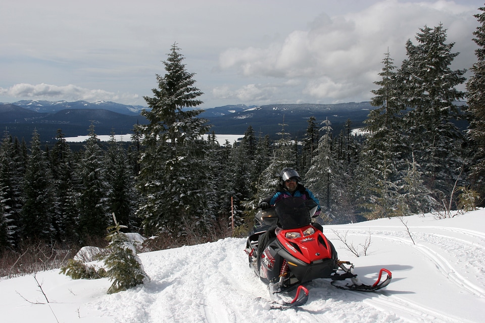 Snow mobile on Mount Hood photo