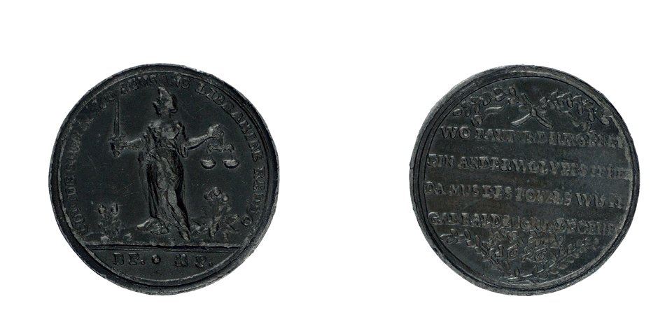 1696, Duitse penning op het begrafenisoproer te Amsterdam, objectnr PA 1491