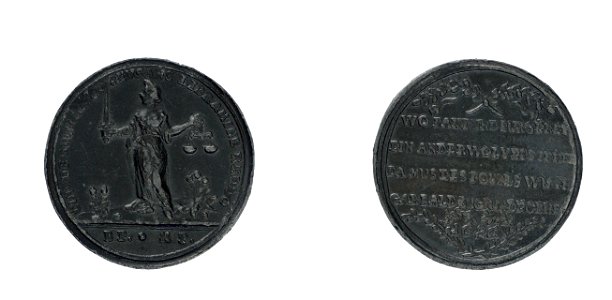 1696, Duitse penning op het begrafenisoproer te Amsterdam, objectnr PA 1491