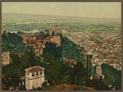 Granada. Vista general de la Alhambra y Grandada desde la Silla del Moro LCCN2017660752 photo