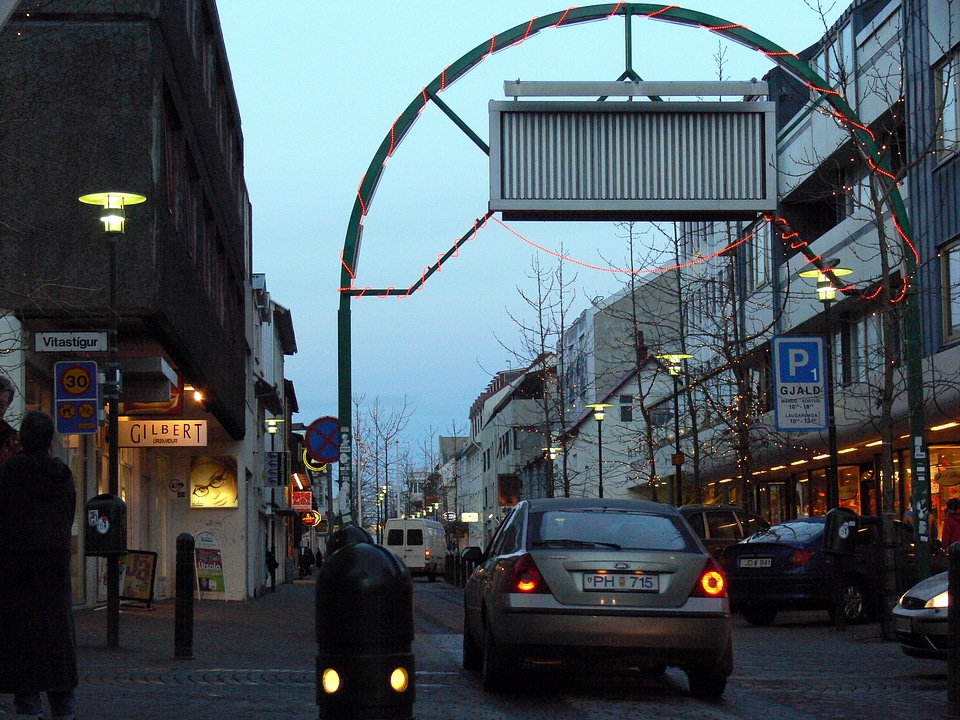 Main shopping street in Reykjavik