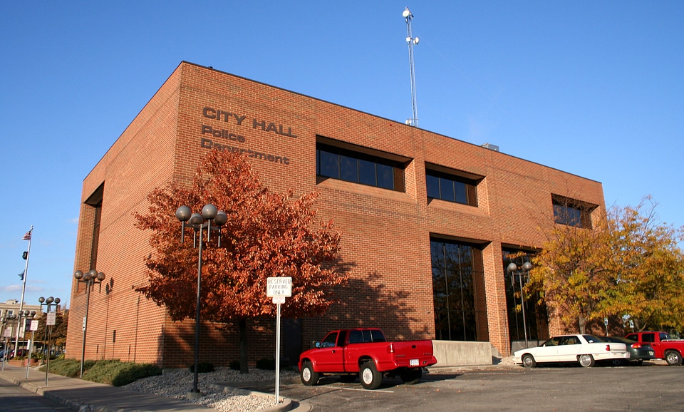 City Hall and Police Department building in Kokomo, Indiana