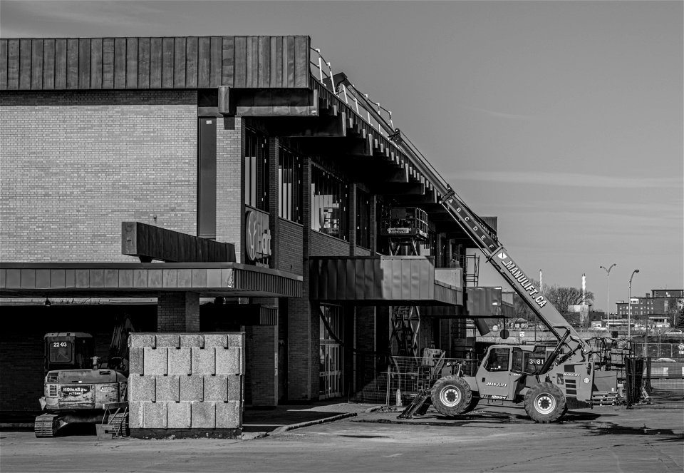 Crane trucks in Quebec city, Canada