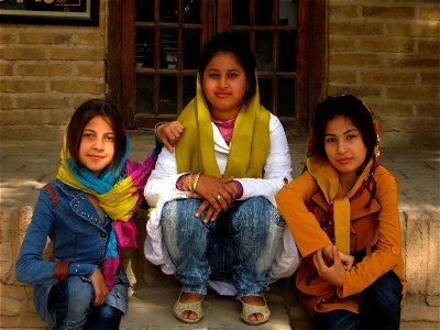 Children in Ribat-i-Abbasi of Nishapur (Hossein - Ali - Fatemeh - Hengameh and another girl - probably Afghani) 16 photo