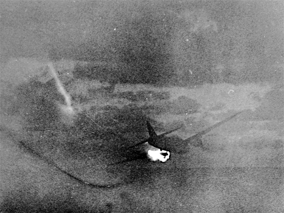 Mitsubishi G4M crashing with engine burning c1944