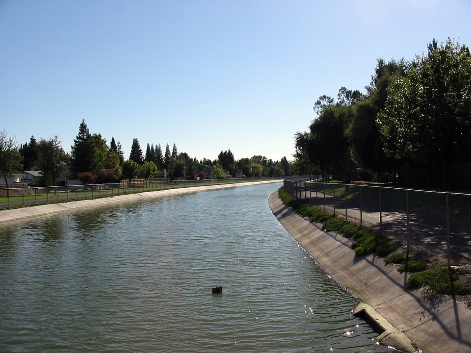 Canal in the Pocket Area of Sacramento, California