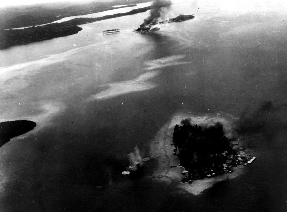 Makambo Island under attack August 1942
