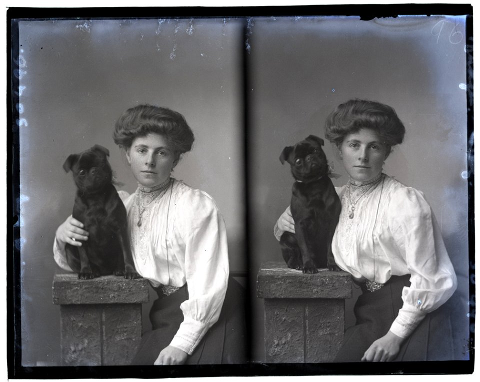Miss Dudgen and dog, 25 Nov 1909 (16703889065)