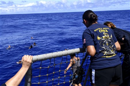 Marianas Trench Swim Call aboard USS Wayne E. Meyer (DDG 108) 170213-N-RM689-259