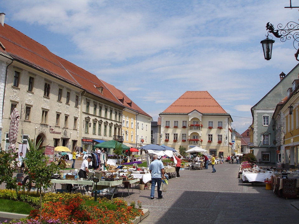 Market Place at Sankt Veit an der Glan, Austria