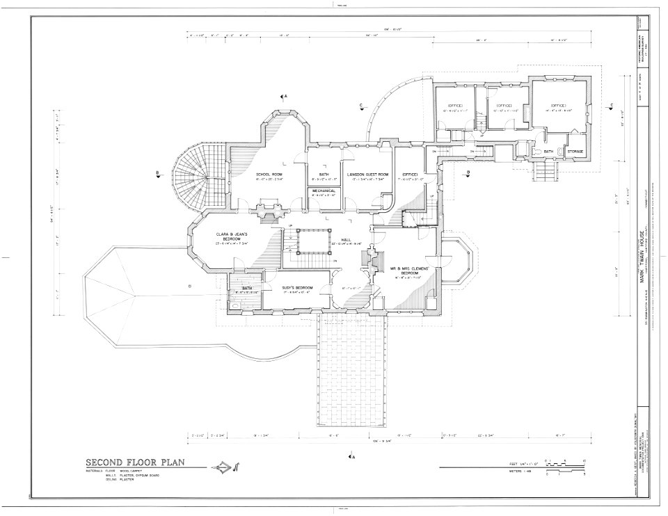 Mark Twain House - HABS drawing 00004a