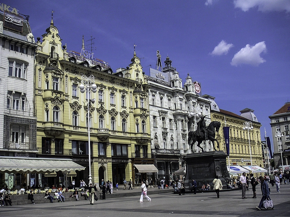 Ban Jelačić Square north in Zagreb, Croatia