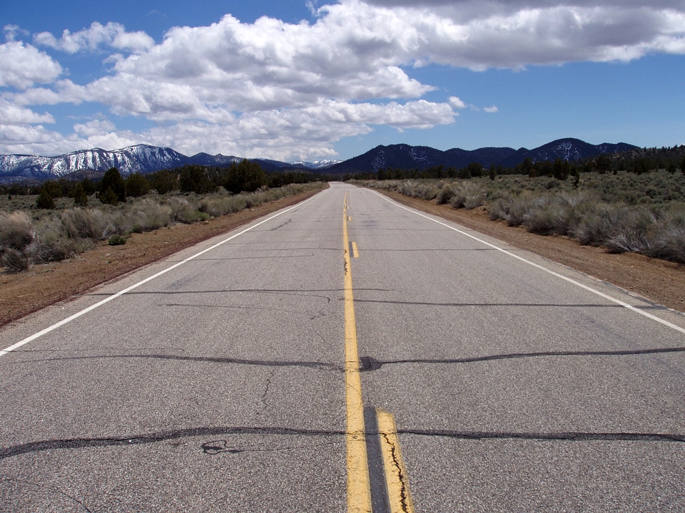Road View into the horizon in Lake Tahoe, Nevada