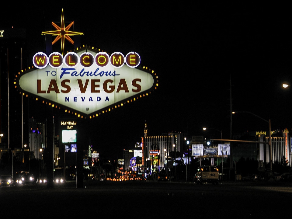 Las Vegas Sign at Night, Nevada