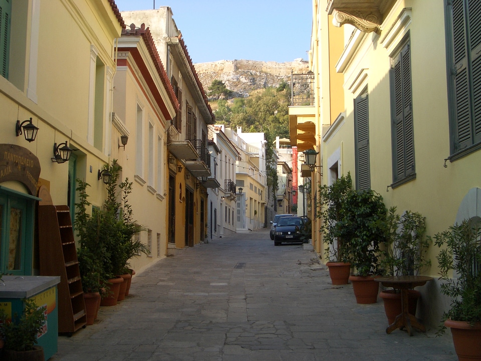 Street view in Plaka, Athens, Greece