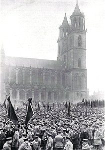 Magdeburg Teilansicht vom Domplatz Magdeburg anläßlich der 1 Bundes-Gründungsfeier 22 2 25
