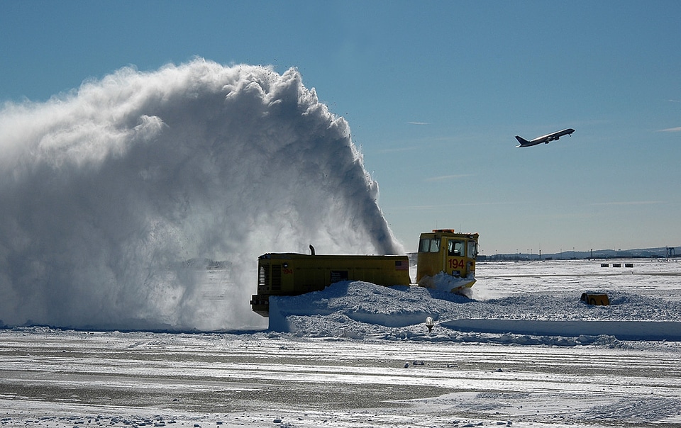 Giant snowblower at Boston Airport
