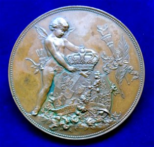 Marriage Medal of Ferdinand I of Romania 1893 by Scharff. Reverse
