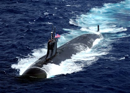 US Navy 091117-N-6720T-373 The Seawolf-class attack submarine USS Connecticut (SSN 22) is underway in the Pacific Ocean photo