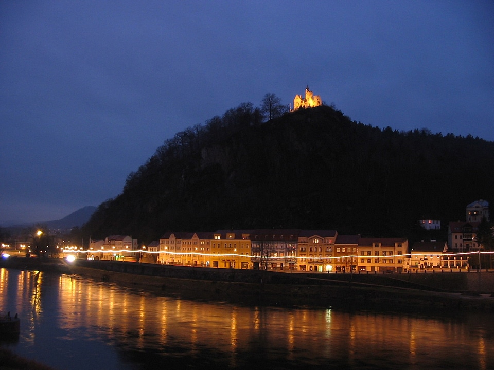 Evening in Decin in Czech Republic