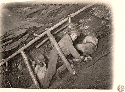 Mines de Carvin - 10 - Un chantier d'abatage