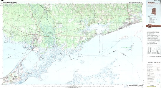 Map Eastern New Orleans to Gulfport MS 1982 photo
