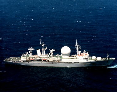 Missile range instrumentation ship Marshal Nedelin in 1990