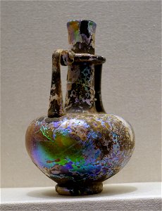 Two-handled jug, Eastern Mediterranean, 4th-5th century AD, free-blown glass with applied elements - California Palace of the Legion of Honor - San Francisco, CA - DSC03055 photo