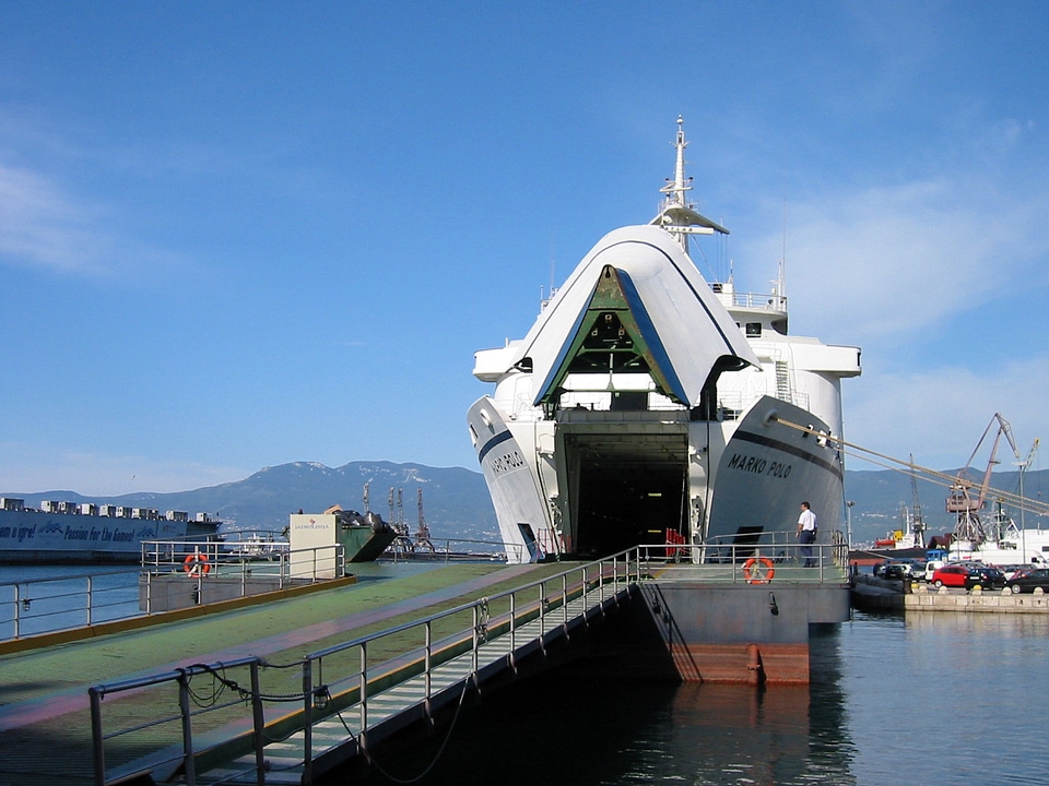 Ferry in Rijeka harbour, Croatia