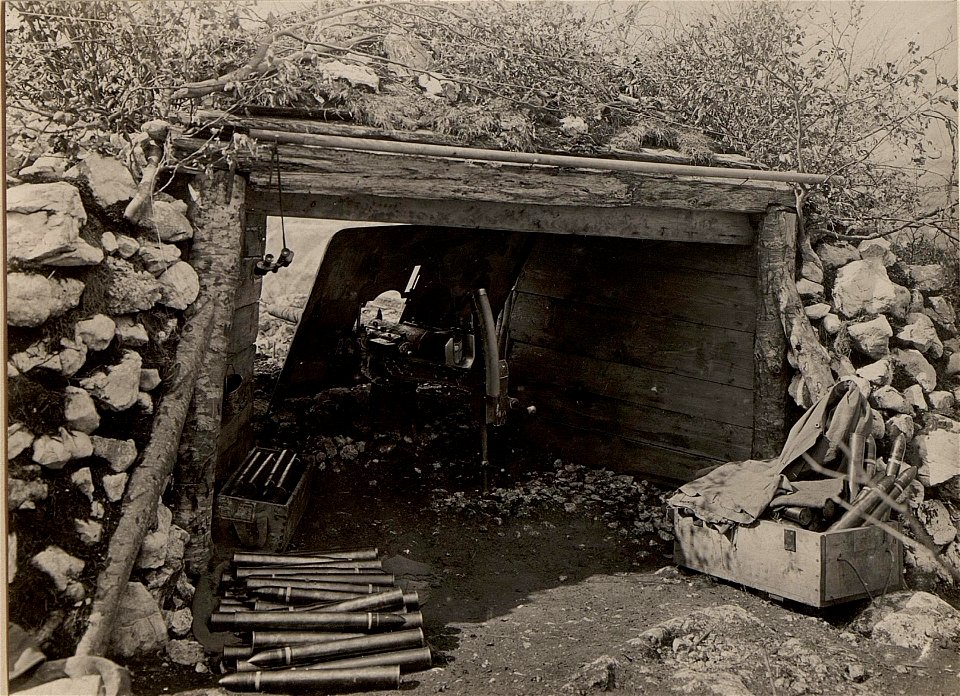 Marinegeschütz auf Kote 376,(Jablanica Abschnitt. Aufgenommen am 19.April 1916 (BildID 15473500)