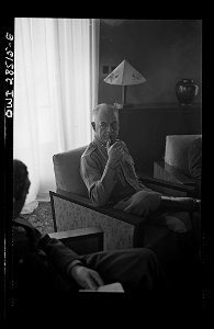 Major General Donald H. Connolly, Commander of the United States Army forces in Iran and Iraq at a press conference somewhere in Iran8d29628v