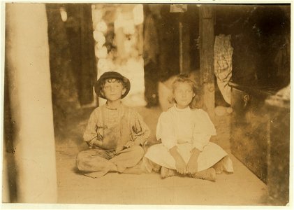 No. 846-847. Name- These children are representatives of the two families that occupy this one room in a shack on Bottomley's farm, Baltimore, Md. There are only sliding curtains to separate LOC cph.3b38161 photo