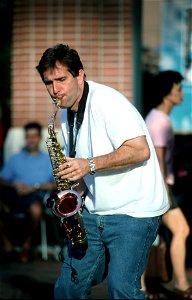 Man playing saxophone photo