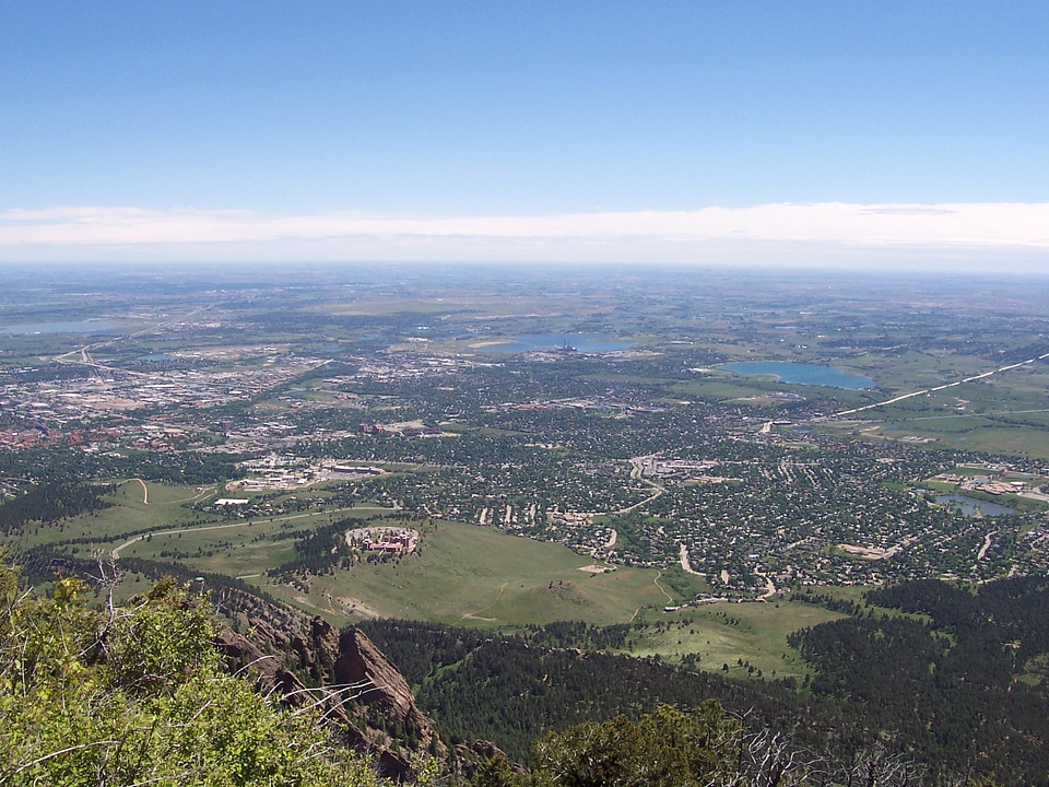 View of South Boulder from Bear Peak in Colorado