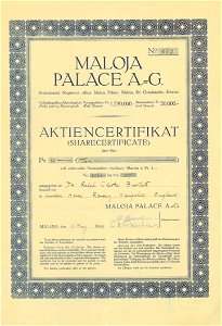 Maloja Palace AG 1925 photo