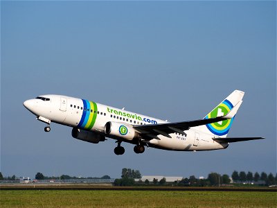 PH-XRY Transavia Boeing 737-700 takeoff from Schiphol (AMS - EHAM), The Netherlands, 17may2014, pic-1 photo