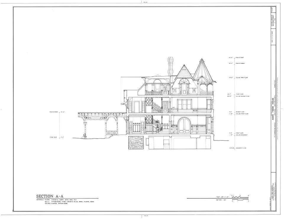 Mark Twain House - HABS drawing 00012a