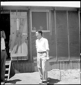 Manzanar Relocation Center, Manzanar, California. Evacuee of Japanese ancestry at this War Relocati . . . - NARA - 538073 photo